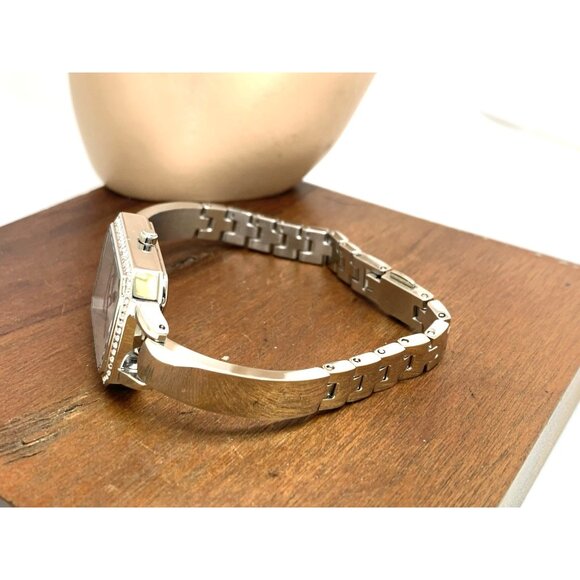 Citizen Women's Watch EM0980-50A Eco-Drive Crystal Accent Silver Dial Rectangle - Picture 9 of 14